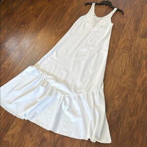 Chic White Lace Detail Slip Dress